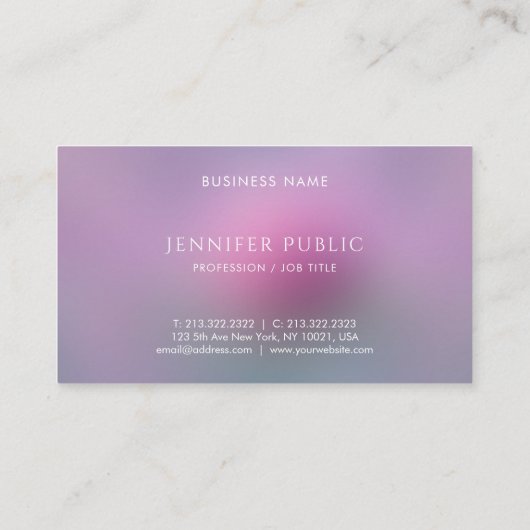 プロフェッショナルモダンエレガントカラーシンプルテンプレート 名刺 (裏面)