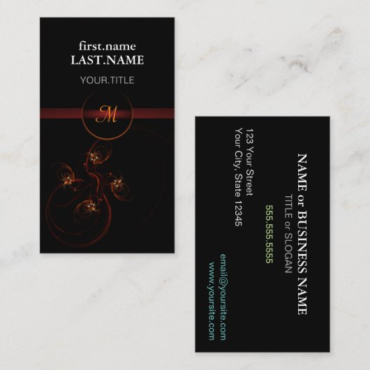 プロフェッショナルモダンエレガントクールダーク 名刺 (正面/裏面)