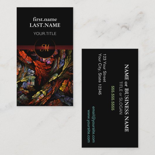 プロフェッショナルモダンエレガントクール調和 名刺 (正面/裏面)