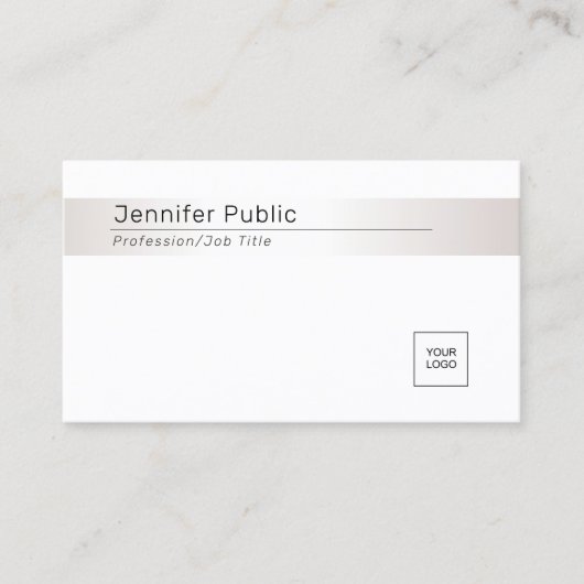 プロフェッショナルモダンエレガントシルバールックテンプレート 名刺 (正面)