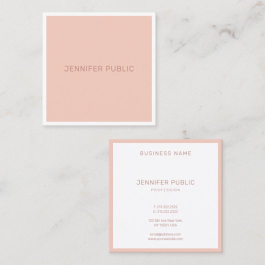 プロフェッショナルモダンエレガントシンプルテンプレートデザイン スクエア名刺 (正面/裏面)