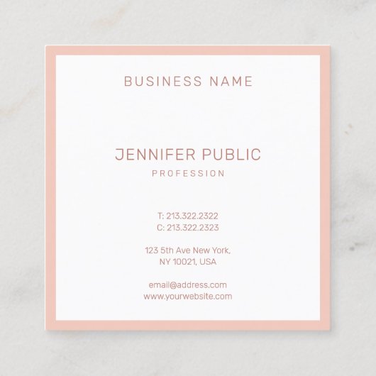 プロフェッショナルモダンエレガントシンプルテンプレートデザイン スクエア名刺 (裏面)