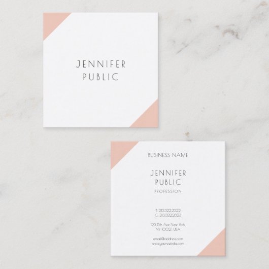 プロフェッショナルモダンエレガントシンプルテンプレート スクエア名刺 (正面/裏面)