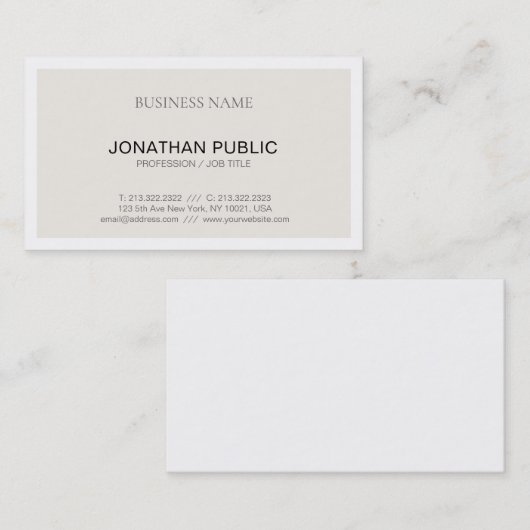 プロフェッショナルモダンエレガントシンプルデザイントレンディー 名刺 (正面/裏面)