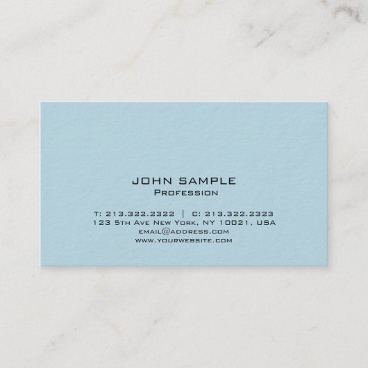 プロフェッショナルモダンエレガントシンプルデザインブルー 名刺 (正面)