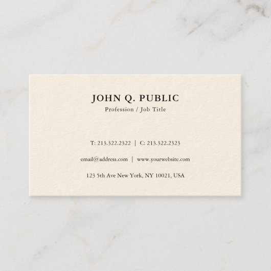 プロフェッショナルモダンエレガントテンプレートシンプル 名刺 (正面)