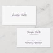 プロフェッショナルモダンエレガントテンプレートハンドスクリプト 名刺 (正面/裏面)