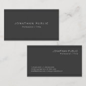 プロフェッショナルモダンエレガントテンプレート無煙炭 名刺 (正面/裏面)