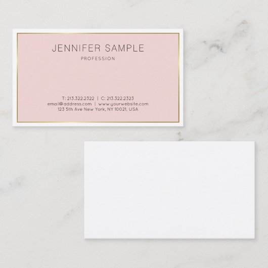 プロフェッショナルモダンエレガントデザインお洒落プレーン 名刺 (正面/裏面)