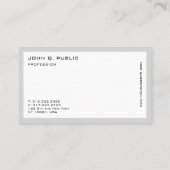 プロフェッショナルモダンエレガントデザイングレーホワイト 名刺 (裏面)