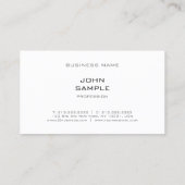 プロフェッショナルモダンエレガントデザインシンプルプレーン 名刺 (裏面)