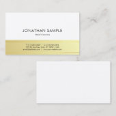 プロフェッショナルモダンエレガントデザイン金ゴールドルックプレーン 名刺 (正面/裏面)