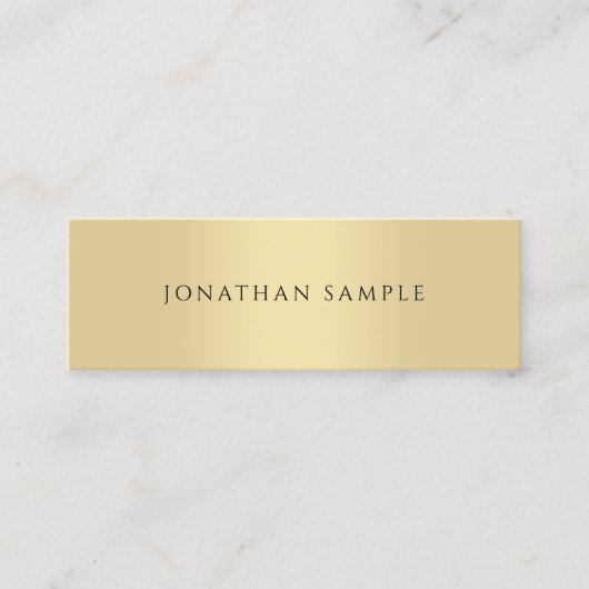 プロフェッショナルモダンエレガントフェイク金ゴールドテンプレート スキニー名刺 (正面)