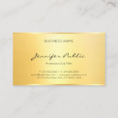 プロフェッショナルモダンエレガントフェイク金ゴールド 名刺 (裏面)