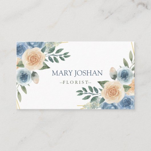 プロフェッショナルモダンエレガントフローラフローリスト 名刺 (正面)