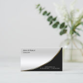 プロフェッショナルモダンエレガントブラックライトシルバー 名刺 (スタンド正面)