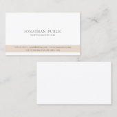 プロフェッショナルモダンエレガントベージュお洒落ホワイト 名刺 (正面/裏面)