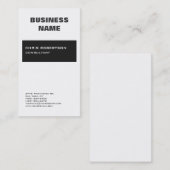 プロフェッショナルモダンエレガントホワイトストライプのグレー 名刺 (正面/裏面)