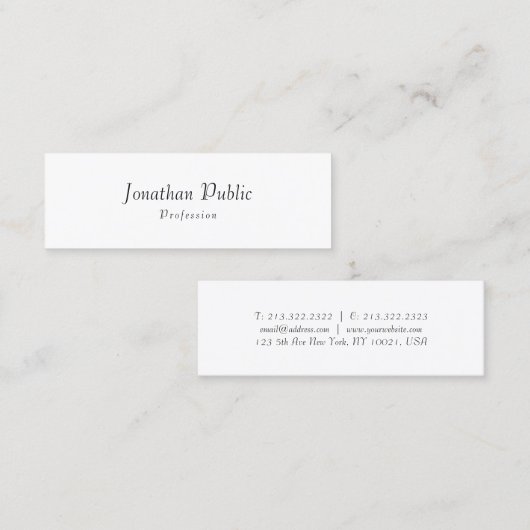 プロフェッショナルモダンエレガントミニマルテンプレート スキニー名刺 (正面/裏面)