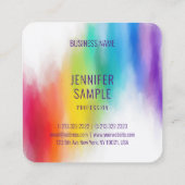 プロフェッショナルモダンエレガントレインボーカラートレンディー スクエア名刺 (裏面)