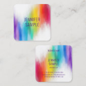 プロフェッショナルモダンエレガントレインボーカラートレンディー スクエア名刺 (正面/裏面)