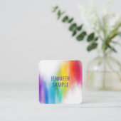 プロフェッショナルモダンエレガントレインボーカラートレンディー スクエア名刺 (スタンド正面)