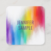 プロフェッショナルモダンエレガントレインボーカラートレンディー スクエア名刺 (正面)