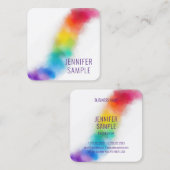 プロフェッショナルモダンエレガントレインボーテンプレート スクエア名刺 (正面/裏面)
