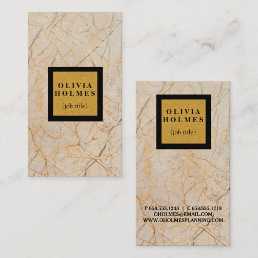 プロフェッショナルモダンエレガント大理石 名刺 (正面/裏面)