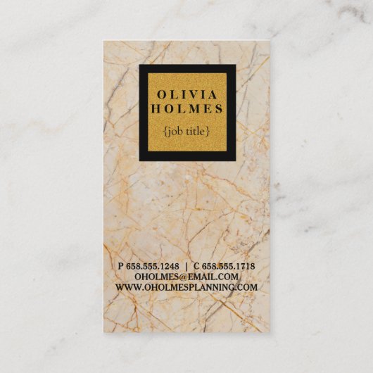 プロフェッショナルモダンエレガント大理石 名刺 (裏面)