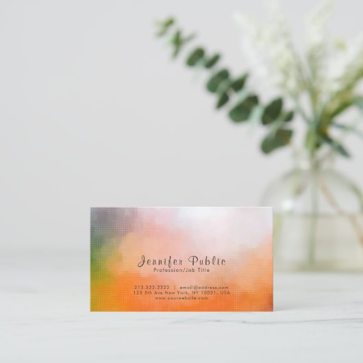 プロフェッショナルモダンエレガント抽象芸術芸術的 名刺 (スタンド正面)