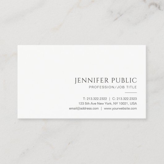 プロフェッショナルモダンエレガント最高のシンプルテンプレート 名刺 (正面)