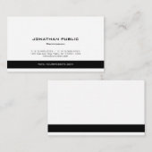 プロフェッショナルモダンエレガント白黒クリーン 名刺 (正面/裏面)