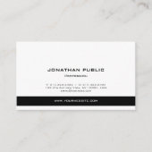 プロフェッショナルモダンエレガント白黒クリーン 名刺 (正面)