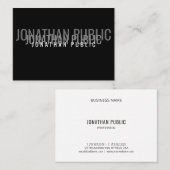 プロフェッショナルモダンエレガント白黒テンプレート 名刺 (正面/裏面)