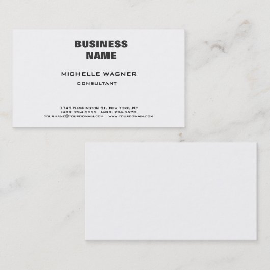 プロフェッショナルモダンエレガント白黒ミニマル 名刺 (正面/裏面)