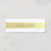 プロフェッショナルモダンエレガント金ゴールドお洒落デザイン スキニー名刺 (裏面)