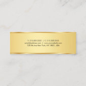 プロフェッショナルモダンエレガント金ゴールドシンプルテンプレート スキニー名刺 (裏面)