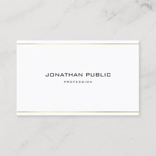プロフェッショナルモダンエレガント金ゴールドストライプシンプル 名刺 (正面)