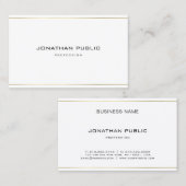 プロフェッショナルモダンエレガント金ゴールドストライプシンプル 名刺 (正面/裏面)