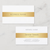 プロフェッショナルモダンエレガント金ゴールドホワイトテンプレート 名刺 (正面/裏面)