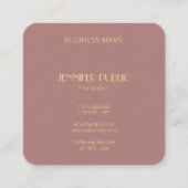 プロフェッショナルモダンエレガント金ゴールドモノグラムテンプレート スクエア名刺 (裏面)