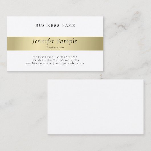 プロフェッショナルモダンエレガント金ゴールドルッシンプルク 名刺 (正面/裏面)