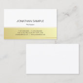 プロフェッショナルモダンエレガント金ゴールドルプレインシック 名刺 (正面/裏面)