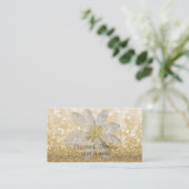 プロフェッショナルモダンエレガント《写真》ぼけ味、ホワイトデイジー 名刺 (スタンド正面)