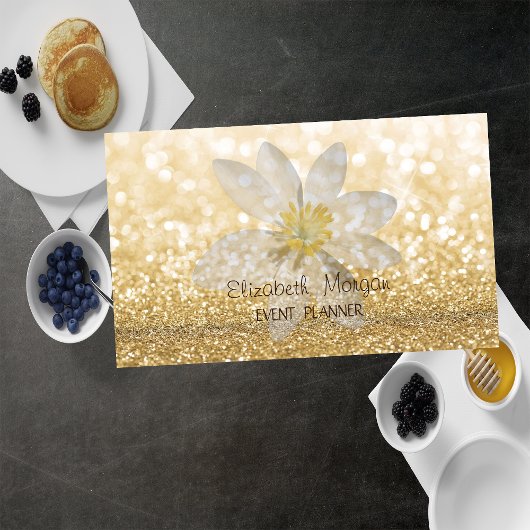 プロフェッショナルモダンエレガント《写真》ぼけ味、ホワイトデイジー 名刺