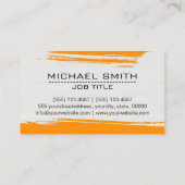 プロフェッショナルモダンオレンジブラシストローク 名刺 (裏面)