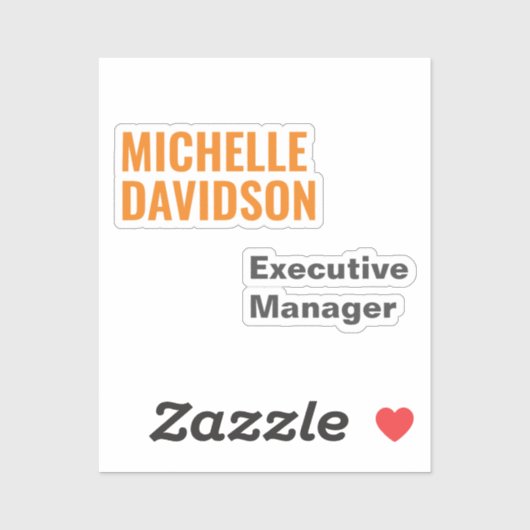 プロフェッショナルモダンオレンジホワイトミニマリストプレーン シール (シート)