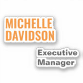 プロフェッショナルモダンオレンジホワイトミニマリストプレーン シール (正面)