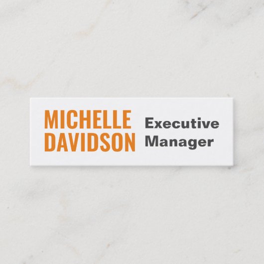 プロフェッショナルモダンオレンジホワイトミニマリストプレーン スキニー名刺 (正面)